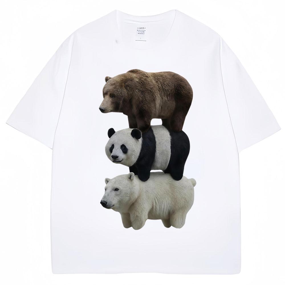 Funny We Bears Realistic Meme Graphic T-shirts Men Women Creativity Novelty T Shirt Oversized Cotton Casual T-shirt