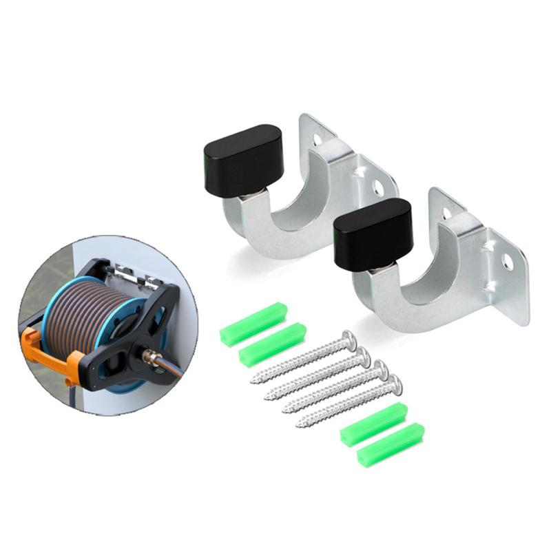 Galvanized Garden Hose Holder Wall Mount Sturdy Hose Reel Hangers Space Saving Storage For Outdoor Yard Use
