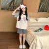 Kids' Summer Cartoon Pajama Set - Short Sleeve & Shorts for Girls