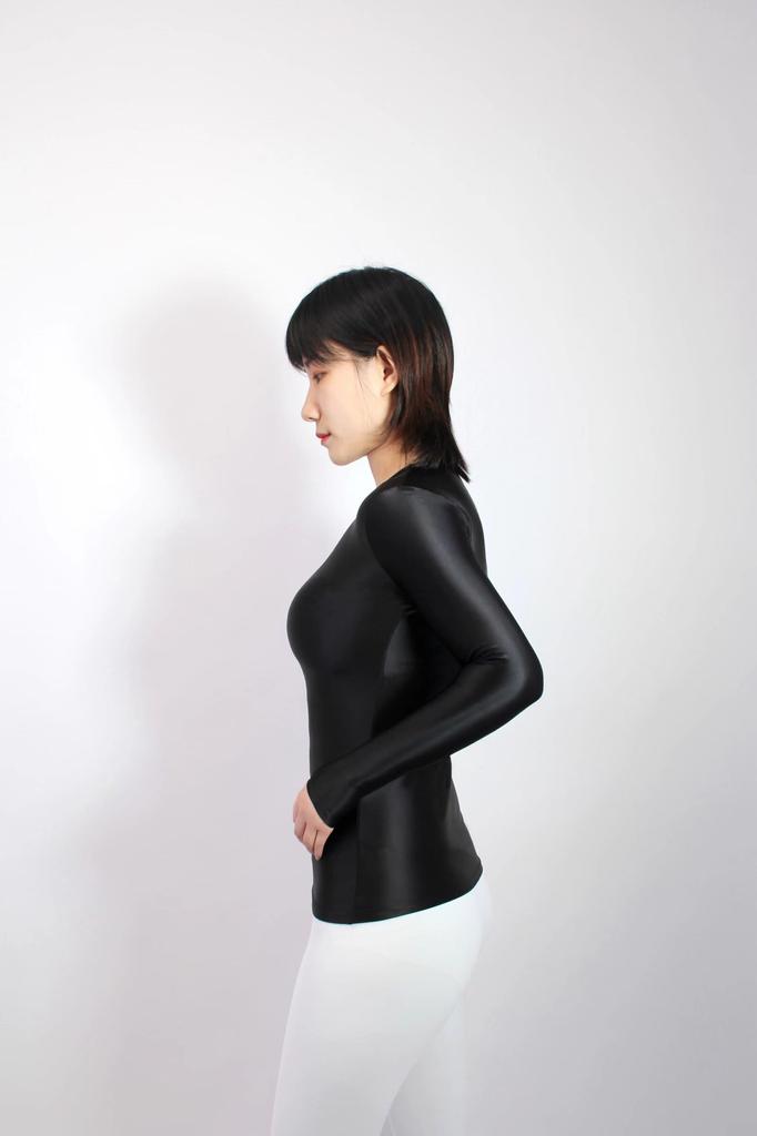 Close Lace Campaign Bold Seductive [MJINM] Women's Ultra-shiny Long-sleeved leotard.Stretchable, Ultra-thin material.Super fit.Conspicuous Queen,