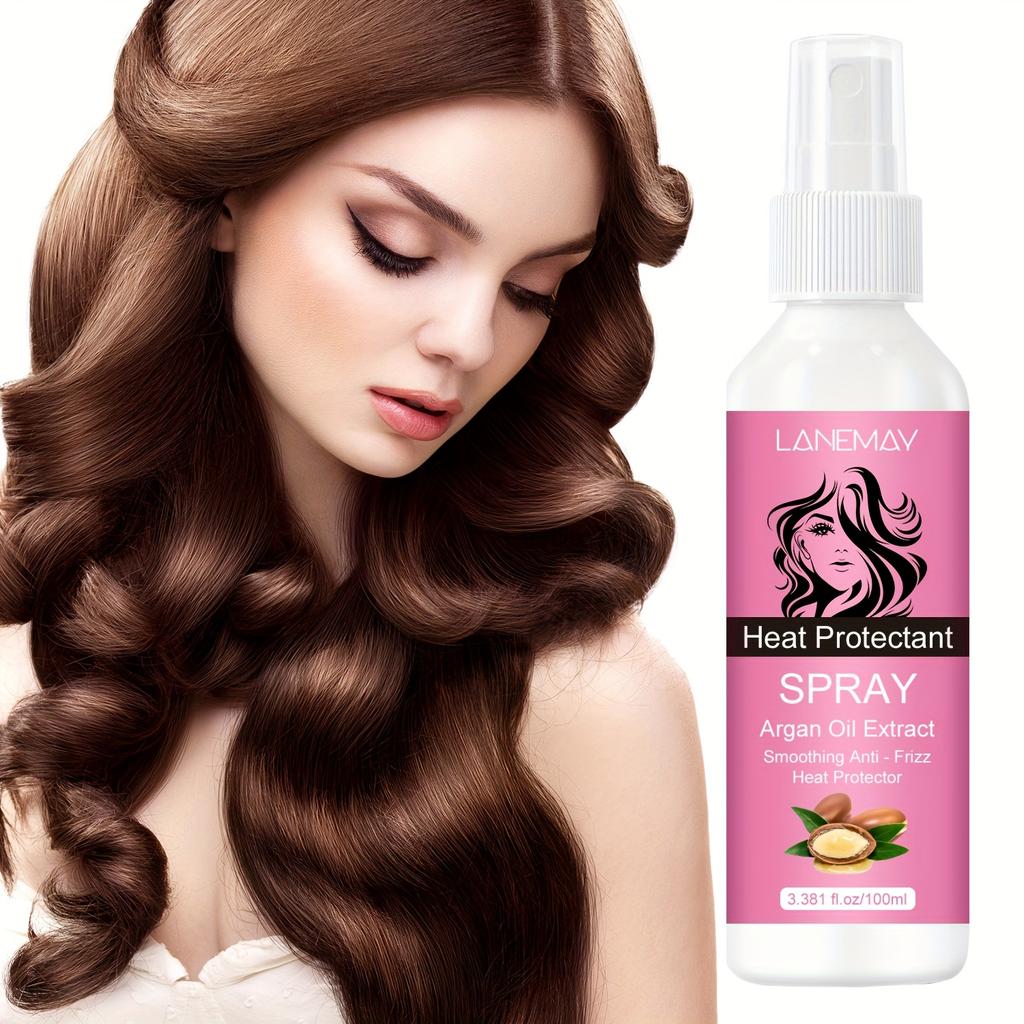 Argan Oil Heat Protection Spray - Provides Lasting Hydration for Hair, Minimizes Breakage and Split Ends, Controls Frizz, and Boosts Shine