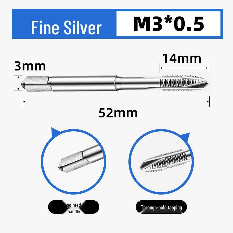 High-Strength M35 Stainless Steel Titanium Plated Spiral Machine Taps