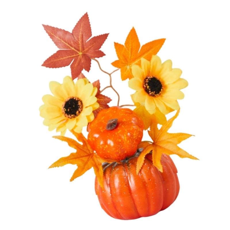 Quick Setups Fall Festival Foam Pumpkins Decoration Realistic Maples Design Safe For Kids Pet Homes Party Decors