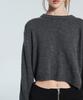 RACLEUR Ra Asymmetrical Crop Knit [Charcoal]