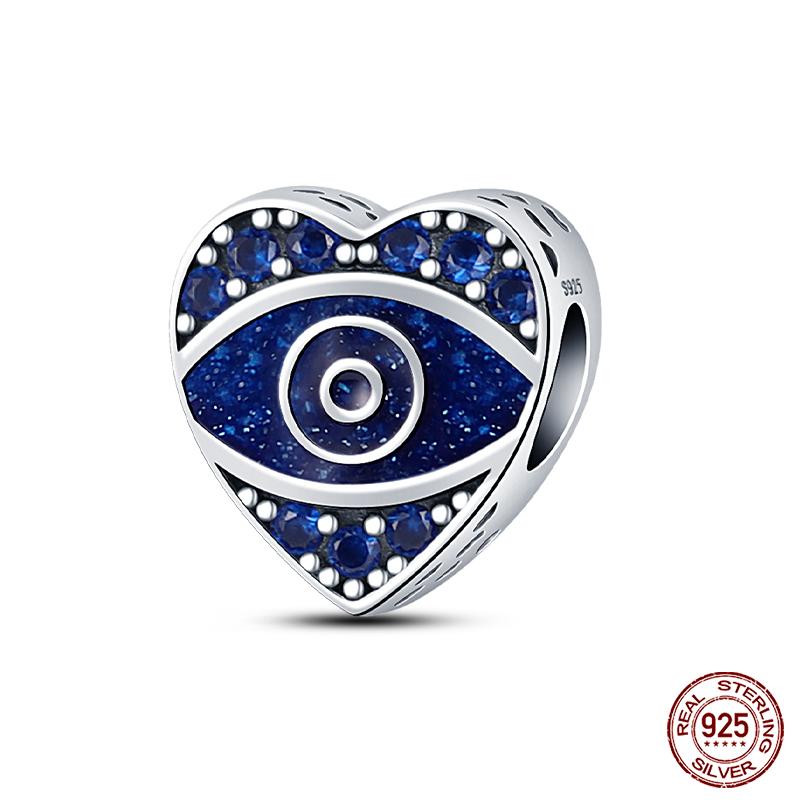 100% Real Copper Classic Devil'S Eye Charms Beads For Women Fit Original Qikaola Bracelets Fine Diy Jewelry Making