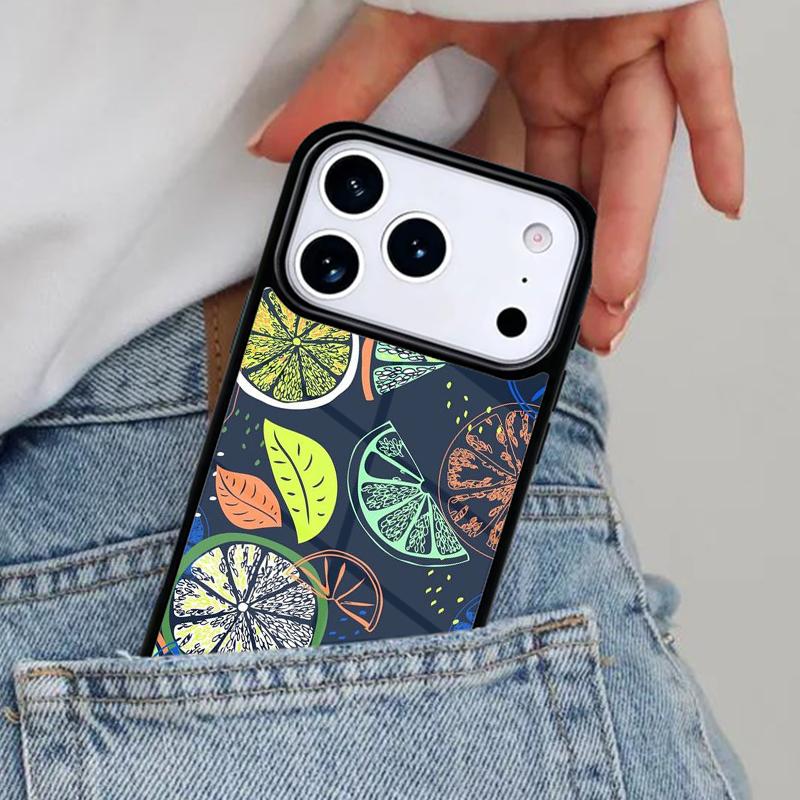 Cartoon Lemon Avocado Peach Fruit Phone Case for iPhone 16e 15 14 13 12 17 Pro Max Plus Air 17pro Cover Coque