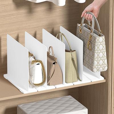 Divisori per ripiani trasparenti regolabili, divisori per borse da borsa per organizer, organizer per borse in plastica per armadi, organizer per riporre borse