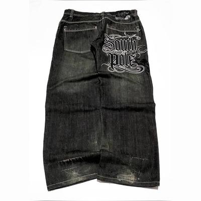 American Baggy Wide Leg Black Jeans Overszied Women Street Casual Denim Pants Couple Jeans Vintage Streetwear