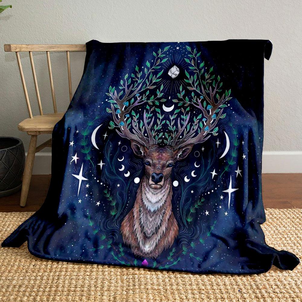 

Celestial Deer Antler Blanket bedroom Blanket for Livingroom Couch lunch break Soft throw for Friend s festival Gift 80cm x 120cm