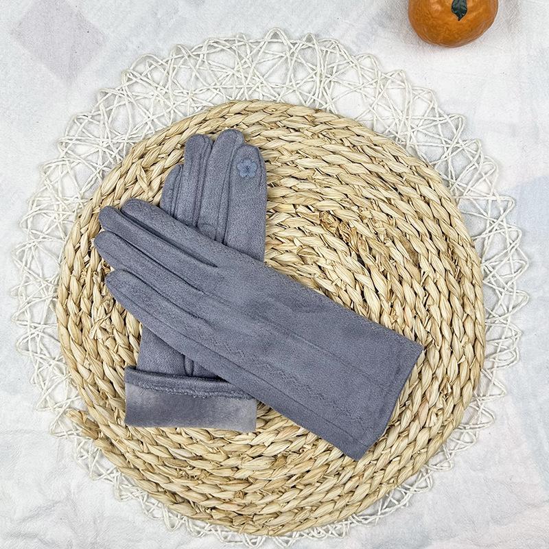 

Теплі рукавички Симпатичні студентські флісові замшеві вітрозахисні велосипедні рукавички з сенсорним екраном світло-сірого кольору