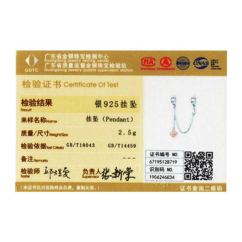 Lanț de siguranță din argint sterlin BAMOER 925, pisică, pisică, trifoi cu patru foi, se potrivește cu bijuterii originale pentru brățări