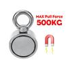 75mm 500KG Double-sided Fishing Magnets Round Hook Salvage Magnet Sea Fishing Equipments Holder with Ring 10M Rope