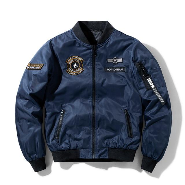 Locomotive Jacket Men Spring Autumn Windbreaker Pilot Coat Army Men Windproof Jackets Cargo Casual Jacket Reverse Wear