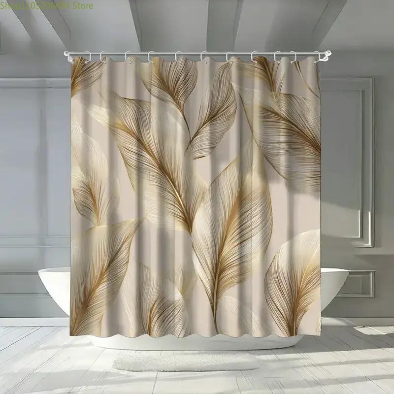 1pc Bathroom Shower Curtain, DIY Home Decoration, Anniversary Shower Curtain, Includes 12 Hooks, 70.87*70.87inch Bathroom Curt