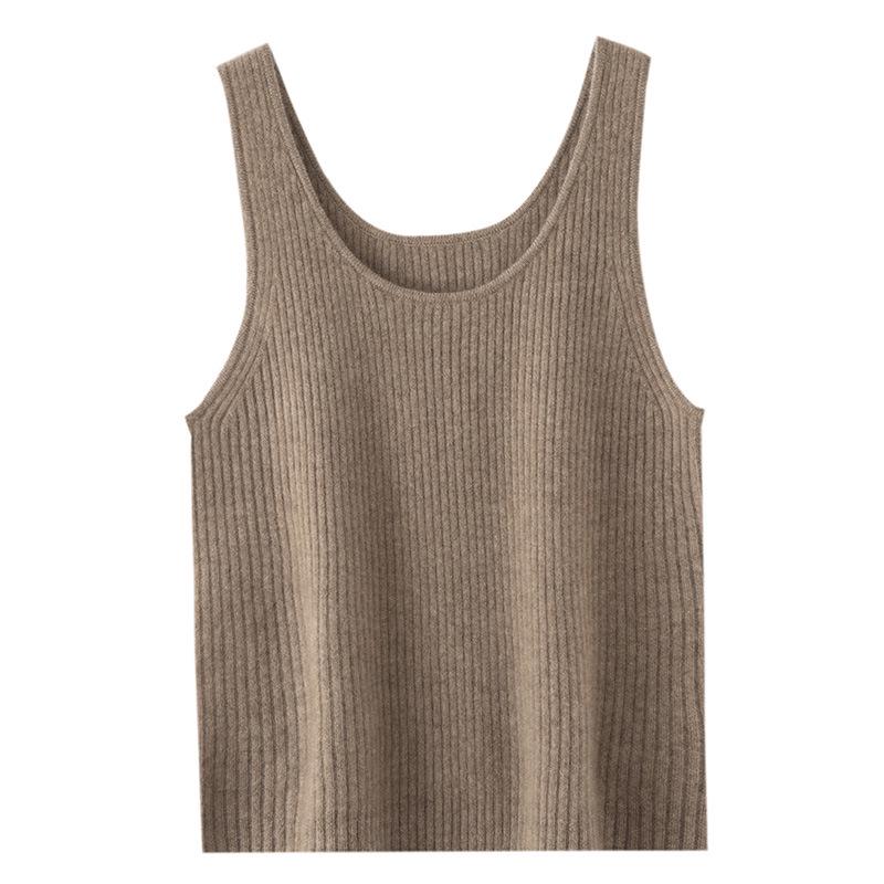 Le Kasha Women's 100% Cashmere Vest: Round Neck, Sleeveless Knit, Versatile Autumn/Winter Layer.