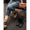 Fashion Retro Women's 2025 New Thick Heel Belt Buckle Short Boots Versatile Casual Motorcycle Boots