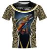 3D Printed T-Shirt Men's Women's Summer Bass Fishing Short Sleeves Casual Street Loose Comfort Plus Size Men's