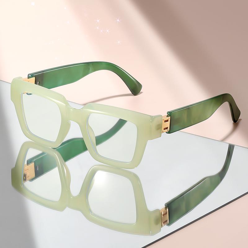 

Ретро очки с мраморным узором, блокирующие синий свет, от европейских и американских люксовых брендов универсальны как для мужчин, так и для женщин. светло-зеленый