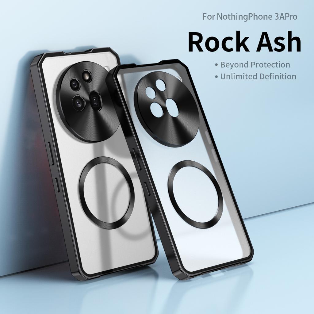 Luxury Magnetic Hybrid TPU Electroplate Bumper Frame Case for Nothing Phone 3 5G Clear Frosted Back Shockproof Cover