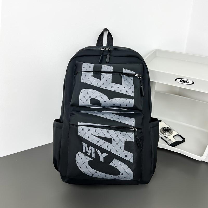 Letter Print Men's Backpack Women's Backpack Large Capacity Student Schoolbag