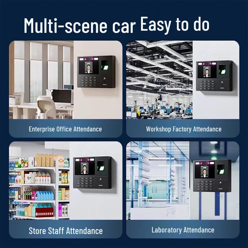 Deli Biometric Time Attendance System CN plug (adapter included)