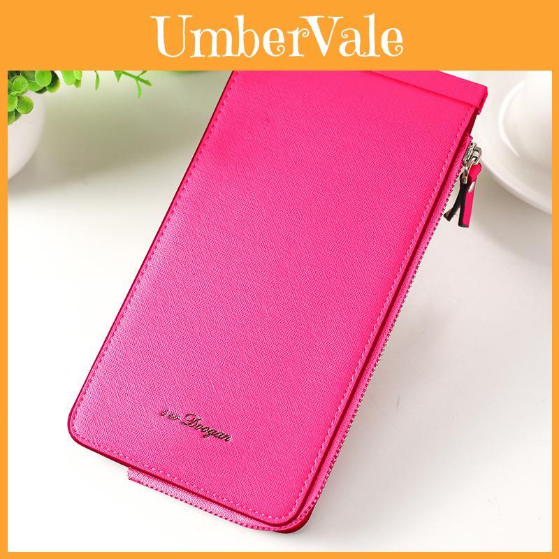 Elegant Women Fashion Pu Leather Wallet With Spacious Credit Card Holder Zipper Purse