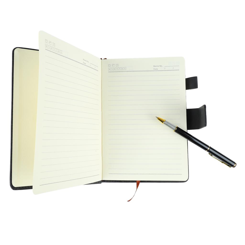 Notatnik A5 Pokrowiec ze skóry PU Gładki Papier Gruby Odporny na Przebijanie Tuszem Notatnik w Linie z Pudełkiem na Długopis dla