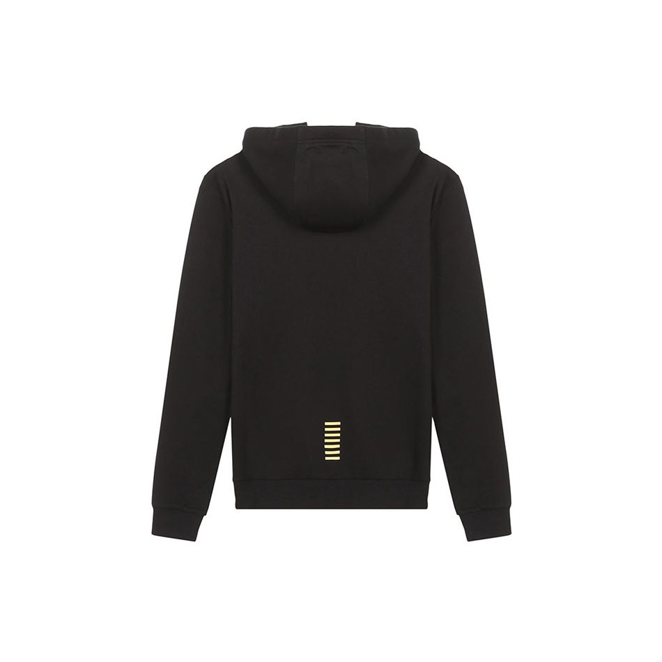 Emporio Armani EA7 Letter Logo Drawstring Long Sleeve Hoodie Men hoodies Black 8NPM04-PJ05Z-0208