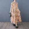 Cotton 2025 Summer Women's Loose Large Size Fashion Printed Long Dresses