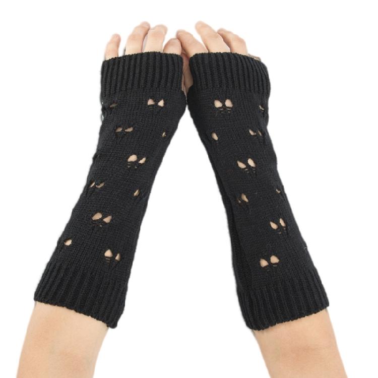Winter Hand Gloves Soft Warm Gloves Arm Crochet Hollow Out Fingerless Gloves