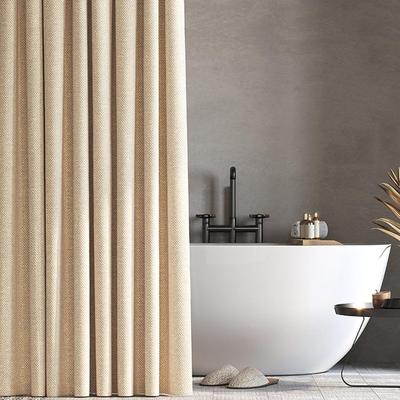 Tenda da doccia impermeabile di lusso in finto lino, tende da bagno impermeabili per vasca da bagno, grande copertura da bagno con ganci in metallo