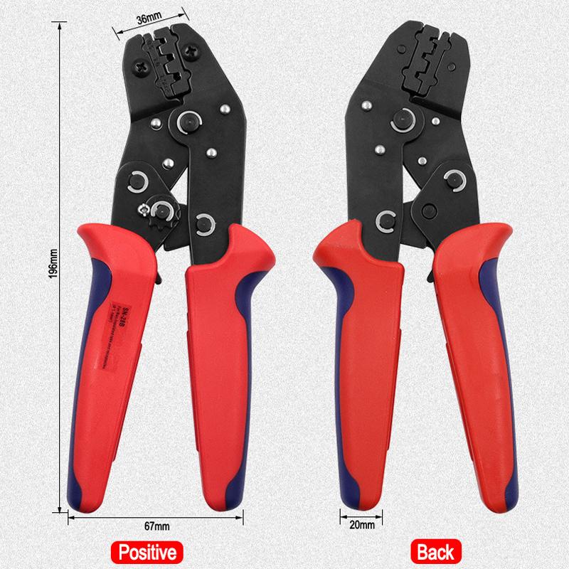 Terminals Crimp Pliers and Interchangeable Dies Wire Crimper Crimping Tools Ratcheting 7Inch SN-28B