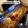 Floral Garden Theme Personalized Mouse Pad Custom Name Text Non Slip Desk Pad For Laptop Office Desktop