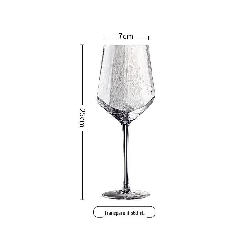 MDNG Hammered Gold Rim Crystal Wine Glasses (Set of 2, 560ml)