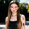 Y2K Wind Tattoo Sticker Black Red Pink Butterfly Love Couple Punk Waist Tattoo Sticker