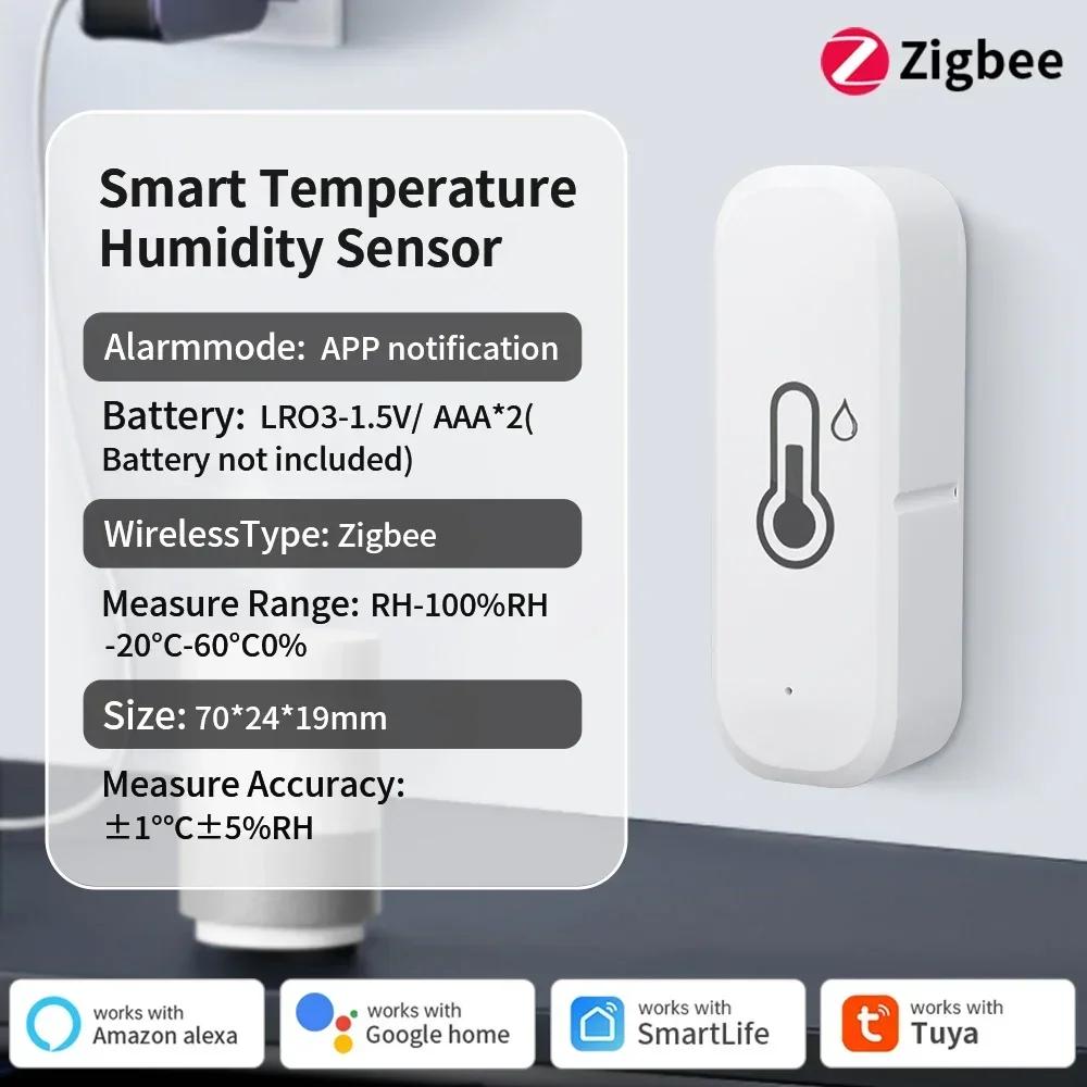 Powered by Tuya Thermometer Zigbee 3.0/Wifi Smart Temperature Humidity Sensor APP Smart Home Security Work With Google Home ZIGBEE