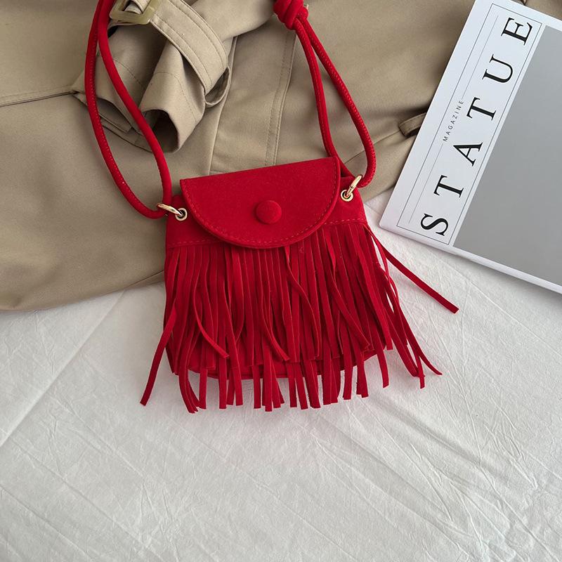 

Modern Childrens Unisex Shoulder Bag With Trendy Tassels Perfect Preschoolers For червоний