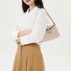 Longchamp Solid Color Metallic Bamboo Handle Leather Shoulder Tote Bag Small Women Bags White 10230HPN555