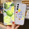 Case for Samsung Galaxy S26 S22 FE Note 20 Ultra 10 S20 Plus S21 S23 Ultra S25 Edge S24 Phone Cover Fruit Letters