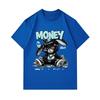 Men's 100% Cotton Crew Neck Short Sleeve T-Shirt, Cool Hip Hop Black Bunny Money Graphic Print Casual Comfortable Streetwear Tee for Daily Wear