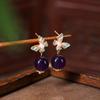 Amethyst Butterfly Stud Earrings: Luxury Design in 925 Sterling Silver with Enamel Detail for Women