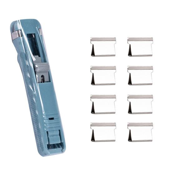 Portable Stapler Dispenser Eco-Friendly Reusable Metal Clips for Document Protection Lightweight Handheld Paper Clip Dispenser for Home School