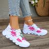 Flower Breathable Knitted Flats Women  Autumn Comfort Soft Sole White Sneakers Woman Slip-On Flat Heels Platform Sport Shoes