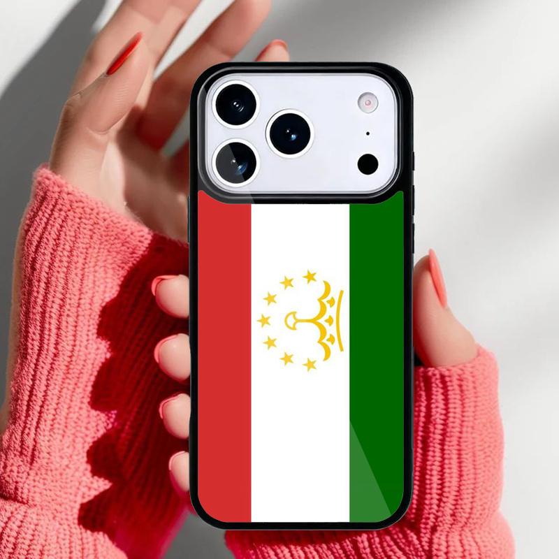 Tajikistan Flag Soft Phone Case for iPhone 17 Air 16e 15 14 13 Pro Max Back Cover for 12 11 Pro Coque