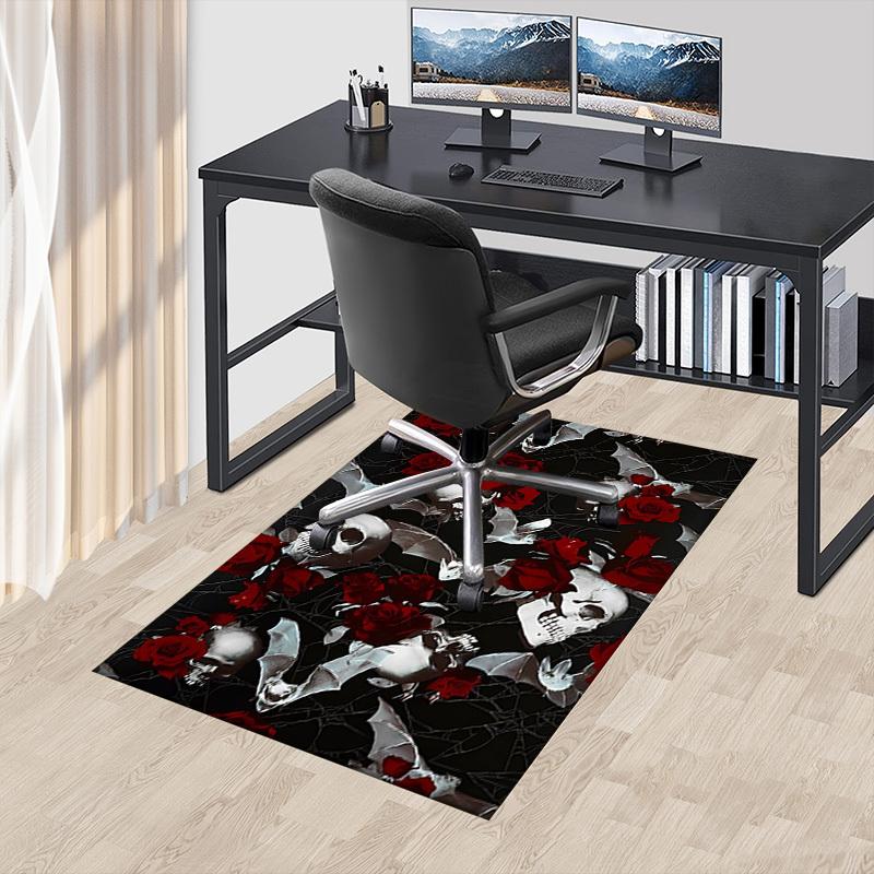 1pc skull roses Carpet, Office Rug Outdoor Mat Home Decor Area Carpet Festival