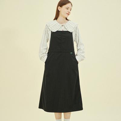CHIQUITA Overall Skirt (Like Denim) Black 243202Sbk