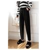 Fashion Women Casual Thicken Harem Pants Autumn Winter Plush Velvet Capris Solid Fleece Chenille Pants Women High Waist Straight Ladies Trousers 2356