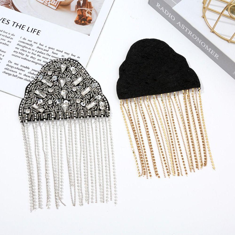 1PC Tassel Chain Shoulder Board Badges Fabrics Fringed Epaulet Decoration For Jacket/ Coat