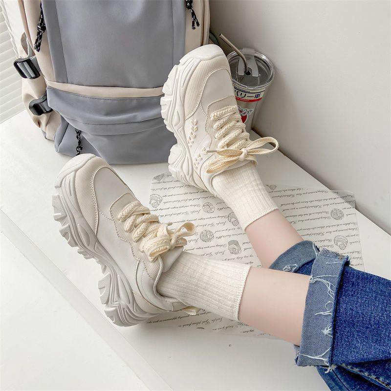 Fashion Thick Soled Height Increasing Womens Sport Shoes Women Breathable Chunky Platform Sneakers Women Running Shoes