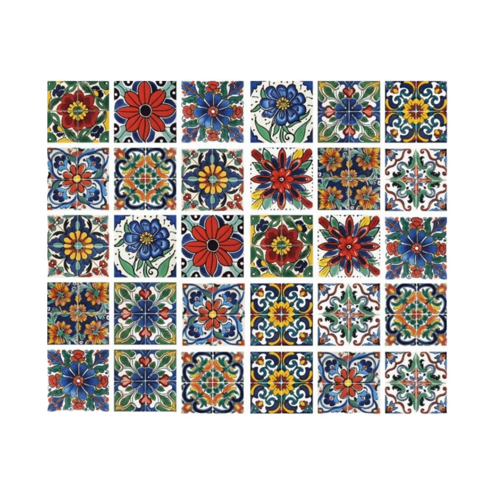 12Pcs Mandala Pattern Backsplash Tile Stickers Multicolor Design PVC Peel and Stick Tile Self-Adhesive Classic Style